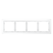 Рамка стеклянная VOLTUM S70 на 4 поста, (белый,матовый,стекло)