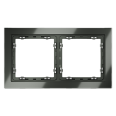 Рамка стеклянная VOLTUM S70 на 2 поста, (титан, стекло)