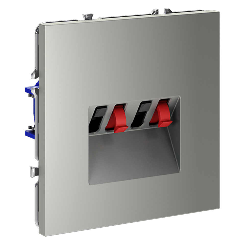 Розетка акустическая встраиваемая VOLTUM S70 4-местная, (сталь)