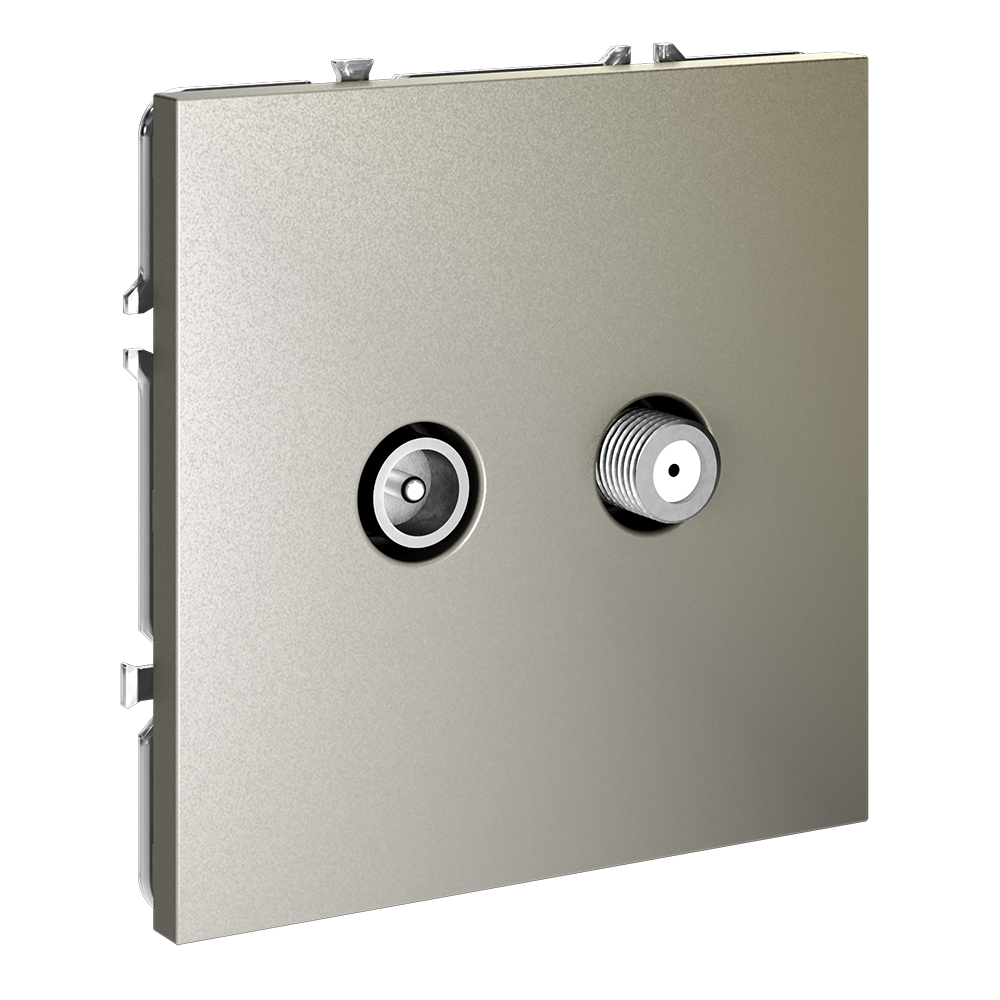 Розетка телевизионная встраиваемая VOLTUM S70 оконечная TV+SAT, (шелк)