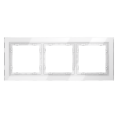 Рамка стеклянная VOLTUM S70 на 3 поста, (белый, стекло)