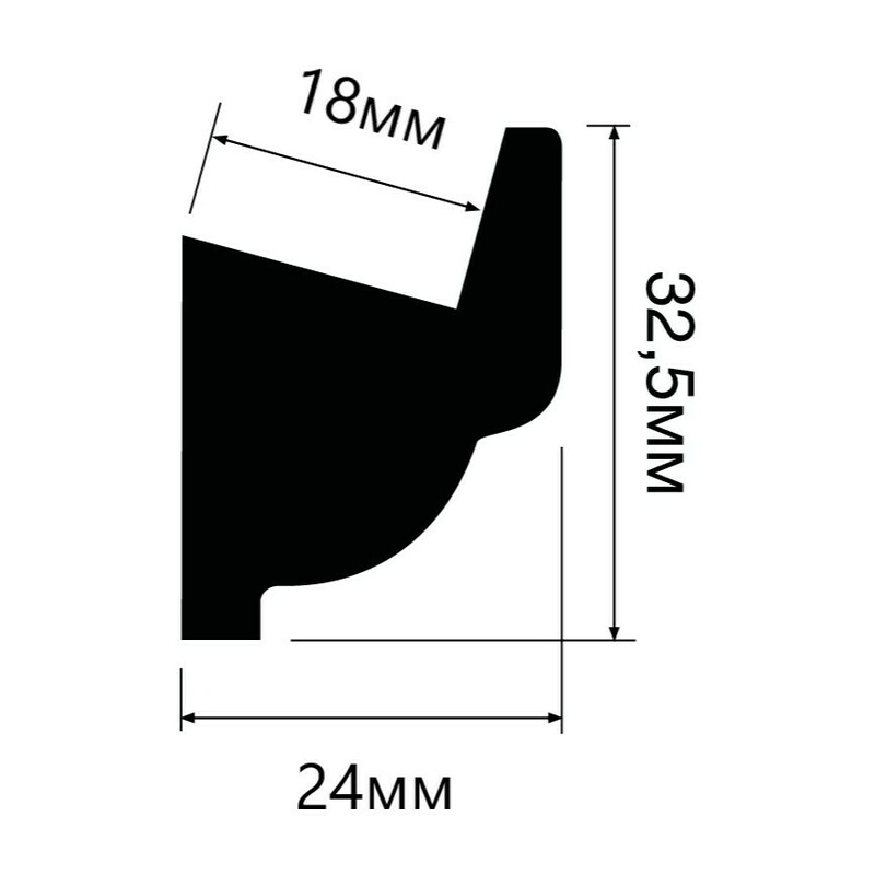 Молдинг HIWOOD LB32 под подсветку/ 32.5 х 24 х 2000