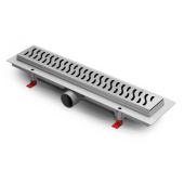 Душевой лоток 55 см Creto Zigzag CRE-550 ZH с решеткой, хром