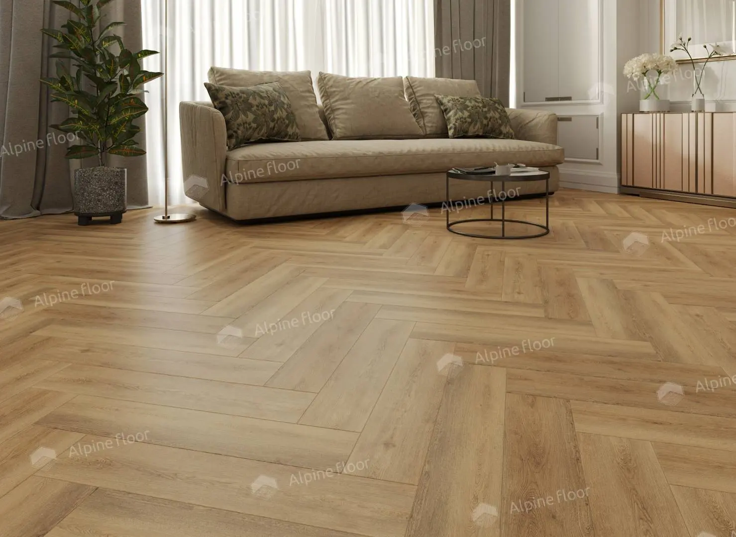 SPC Ламинат Alpine Floor SPC Light Parquet ЕСО 13-30AB Дуб Буна 4V 43кл