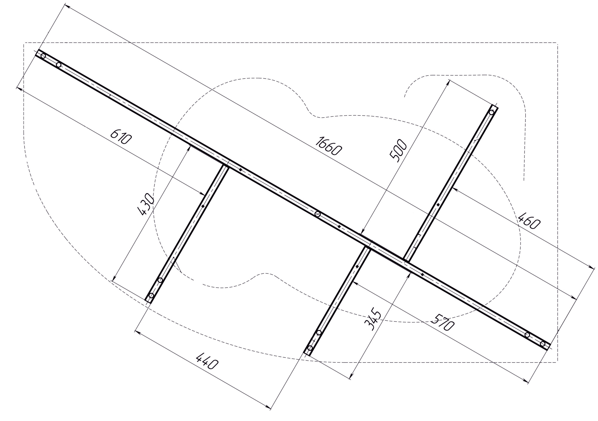 Каркас для ванны 150х90 см Creto Doris 14-K15090 черный