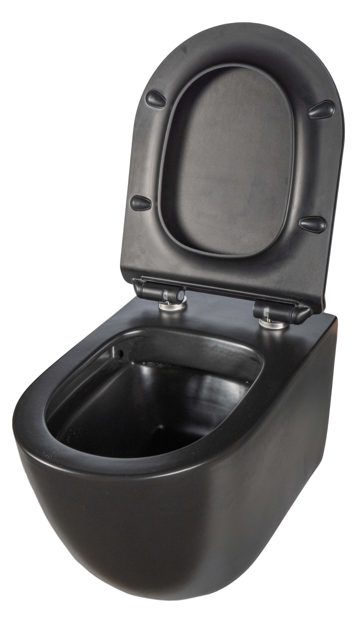 Унитаз подвесной безободковый Creto Logan L1 1001-002-L1BLMAT с крышкой-сиденьем микролифт, матовый черный