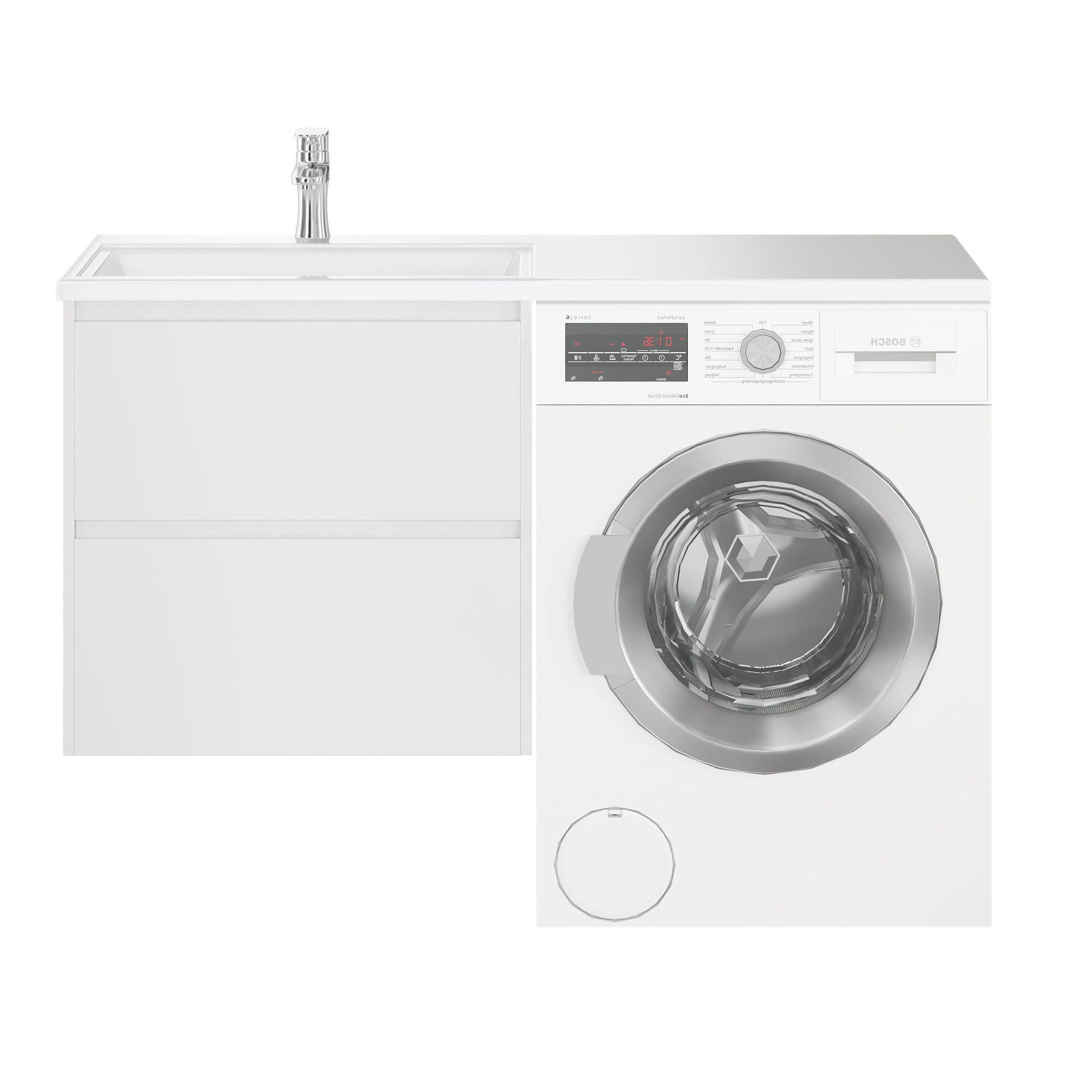 Тумба с раковиной подвесная  Creto Cafor White 130 левосторонняя