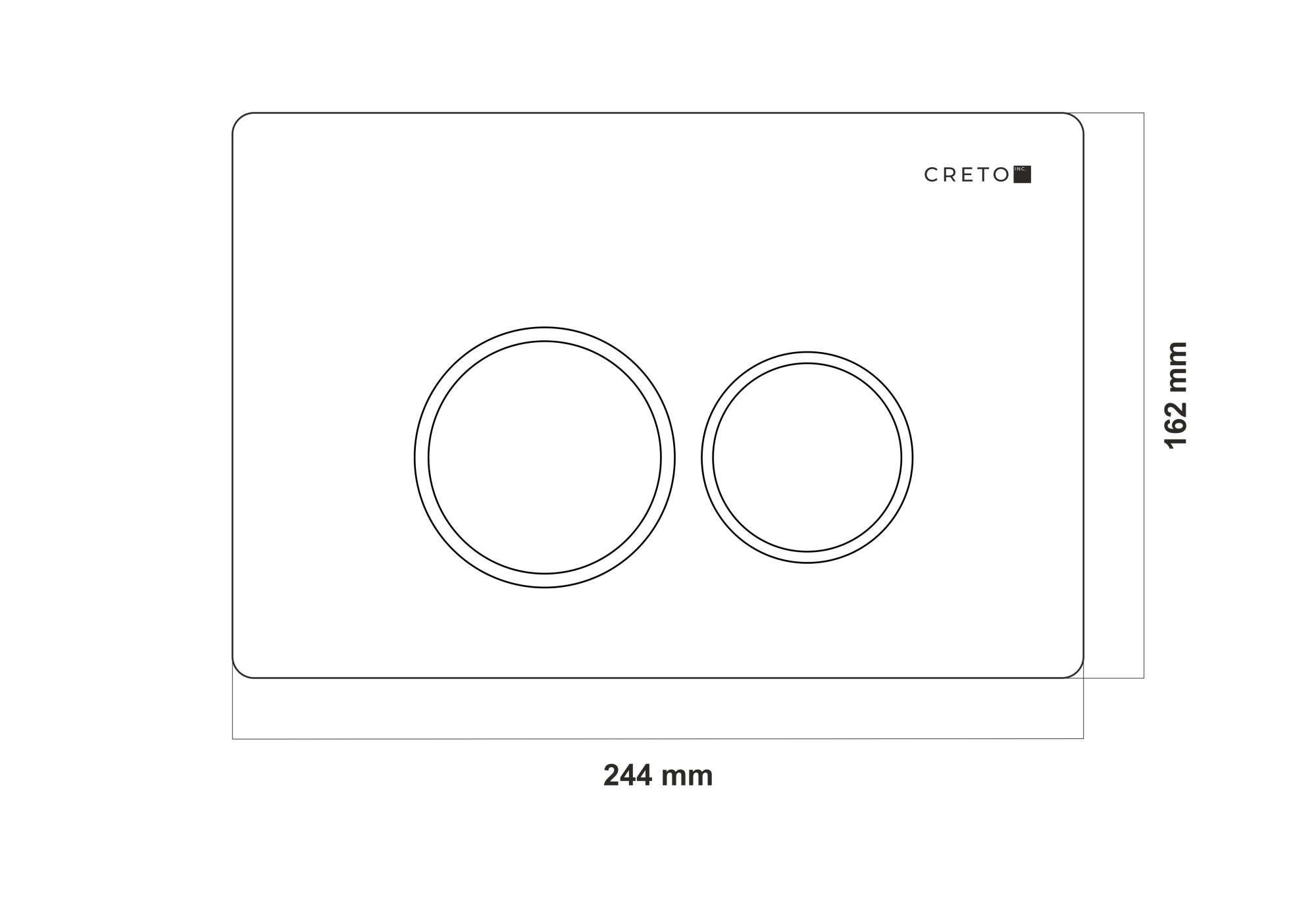 Клавиша смыва Creto Snap 1.2 для унитаза, черная матовая