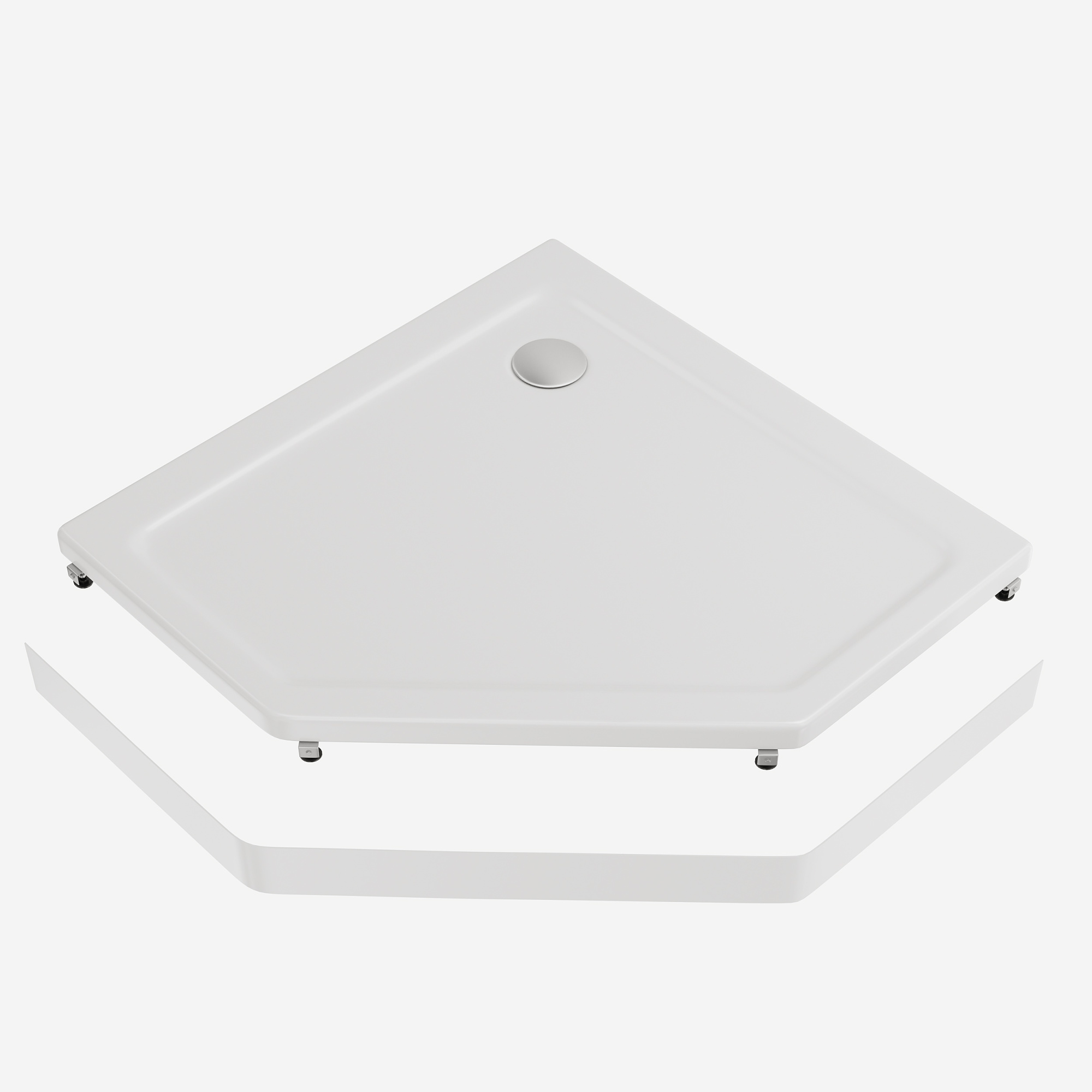 Экран акриловый Creto Pegas 90х90 для поддона 7-1002