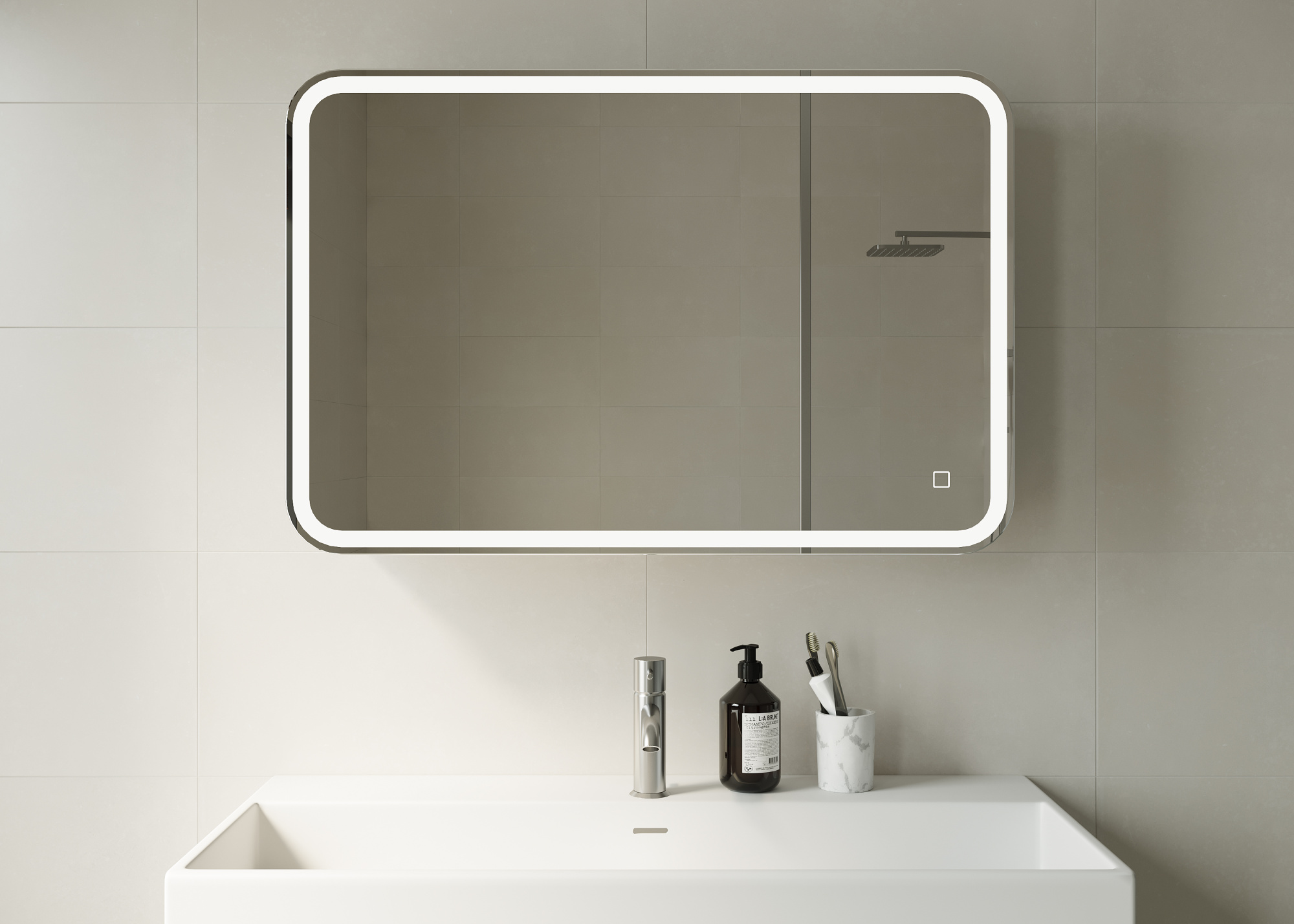 Зеркальный шкаф Creto Rainfall с LED-подсветкой 900х600