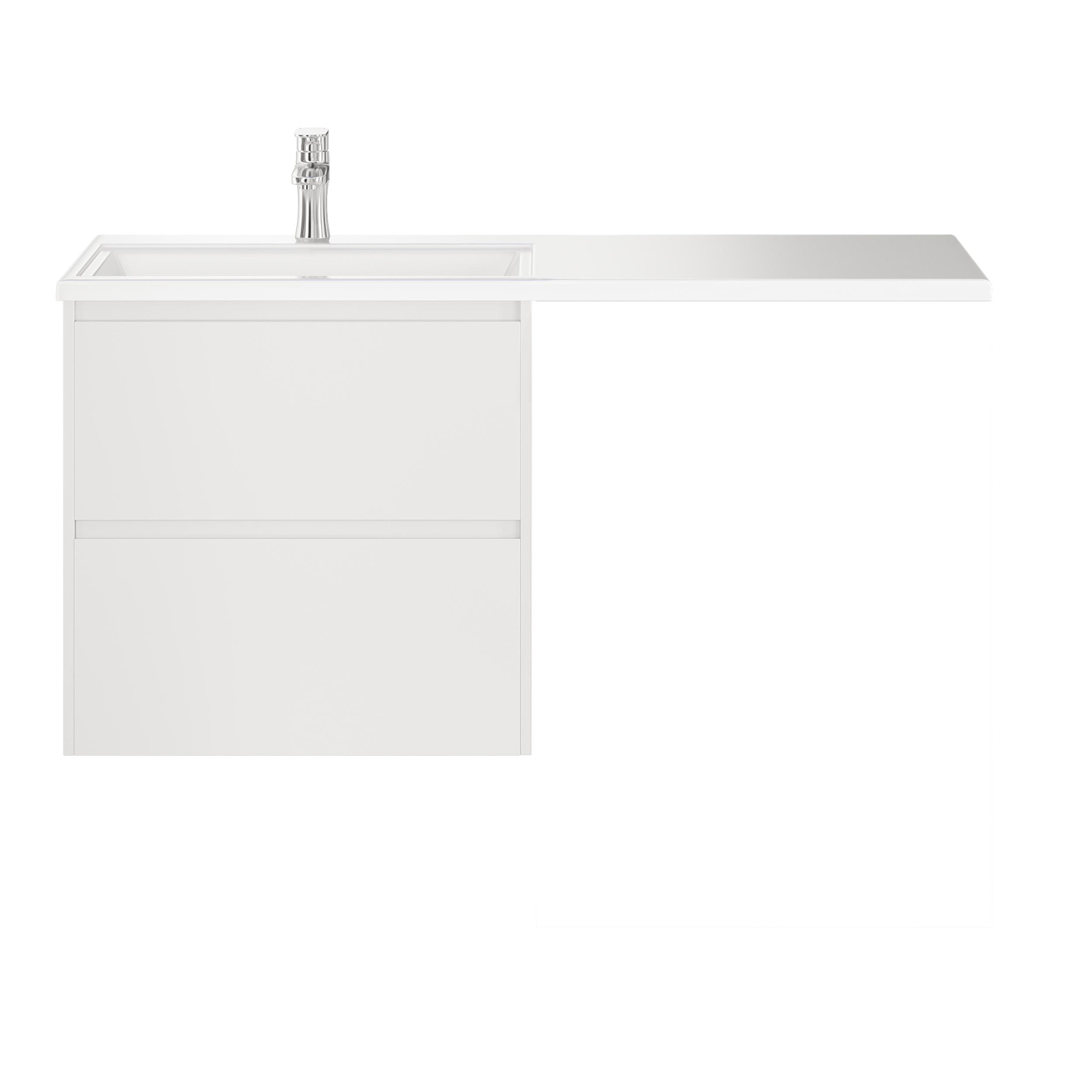 Тумба с раковиной подвесная  Creto Cafor White 130 левосторонняя