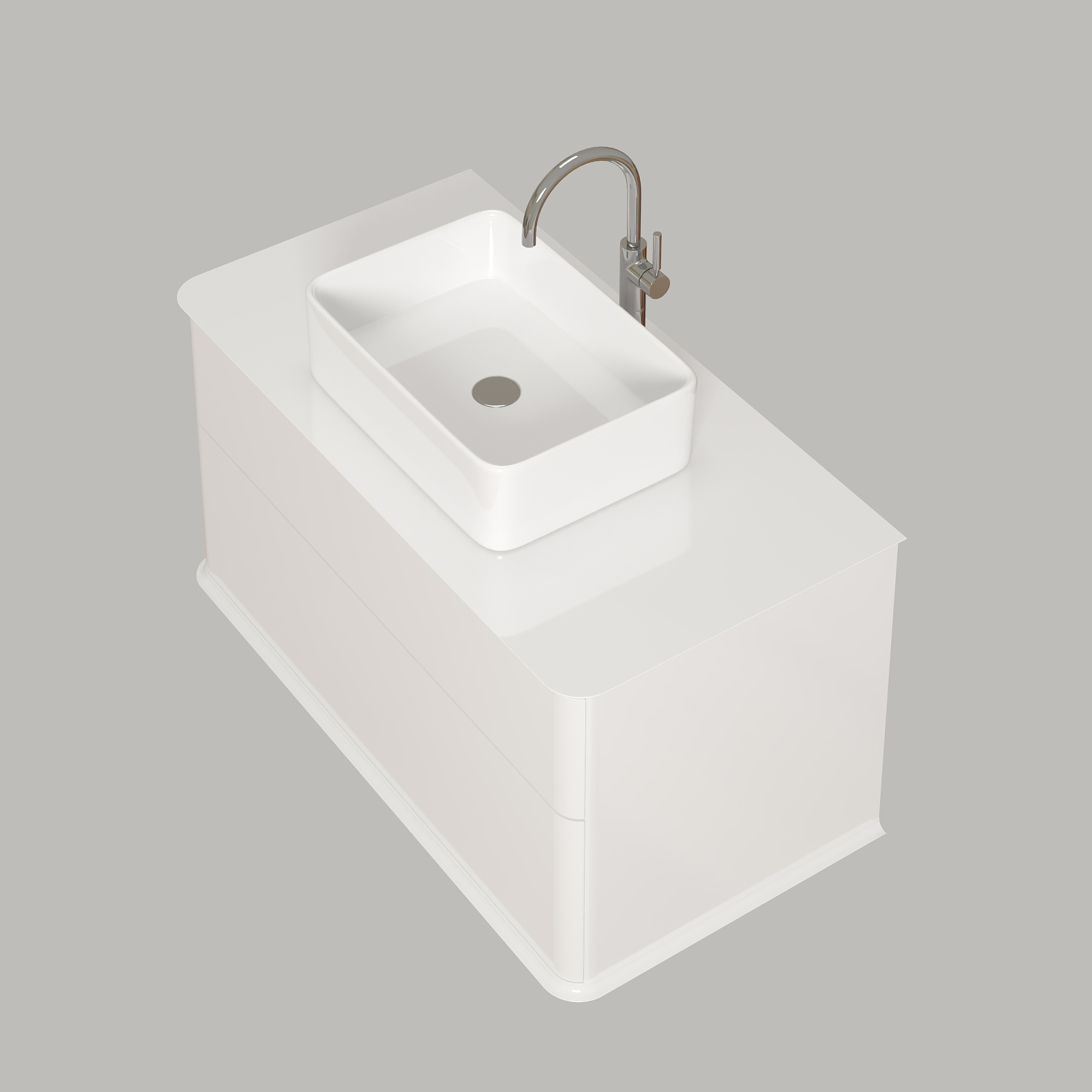 Тумба под раковину Creto Stella 100 см белый глянец, 16-CRE50/100/