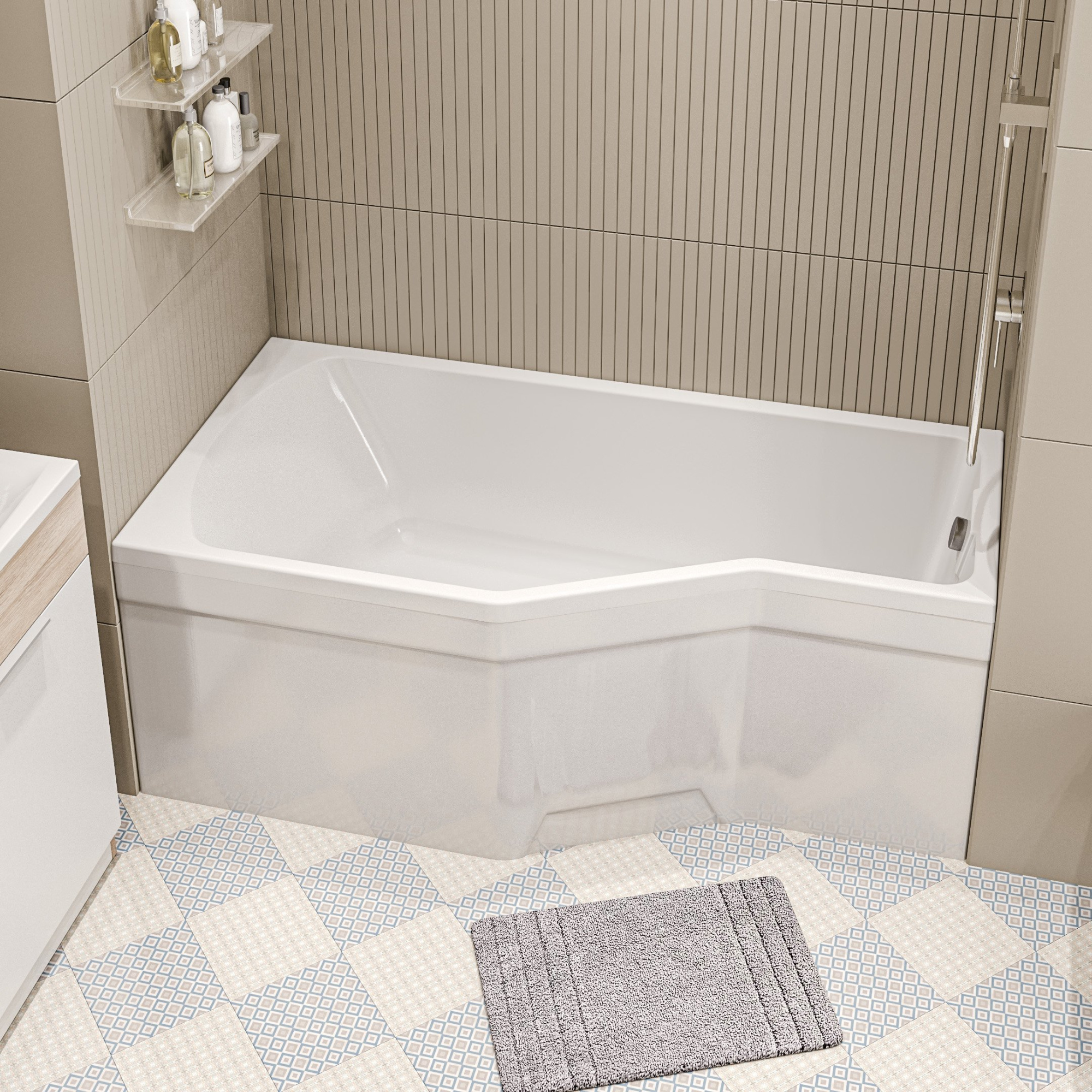 Акриловая ванна 170х75 см Creto Karmen 33-17075L белая