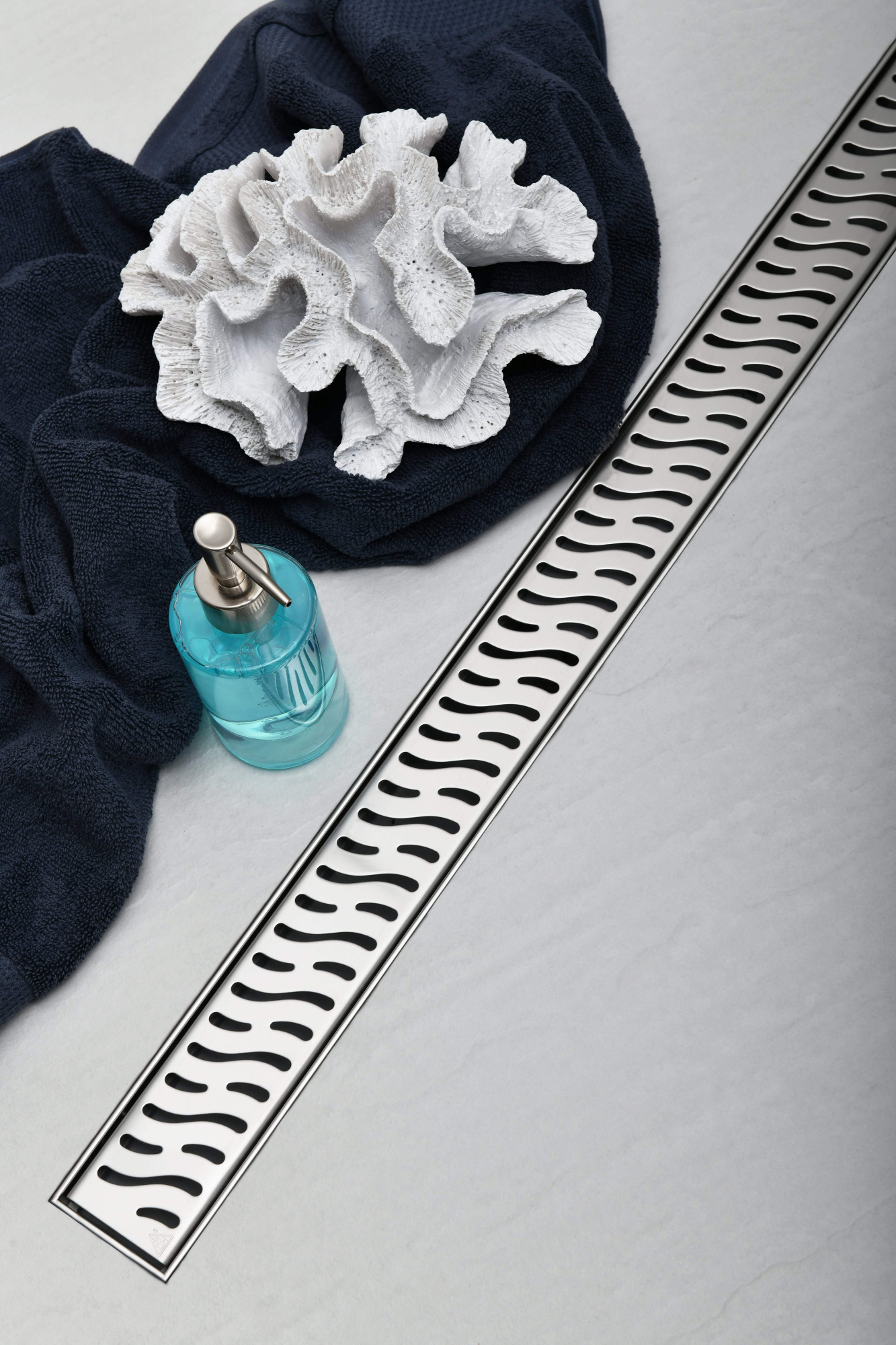 Душевой лоток 85 см Creto Zigzag CRE-850 ZN-P с решеткой, хром