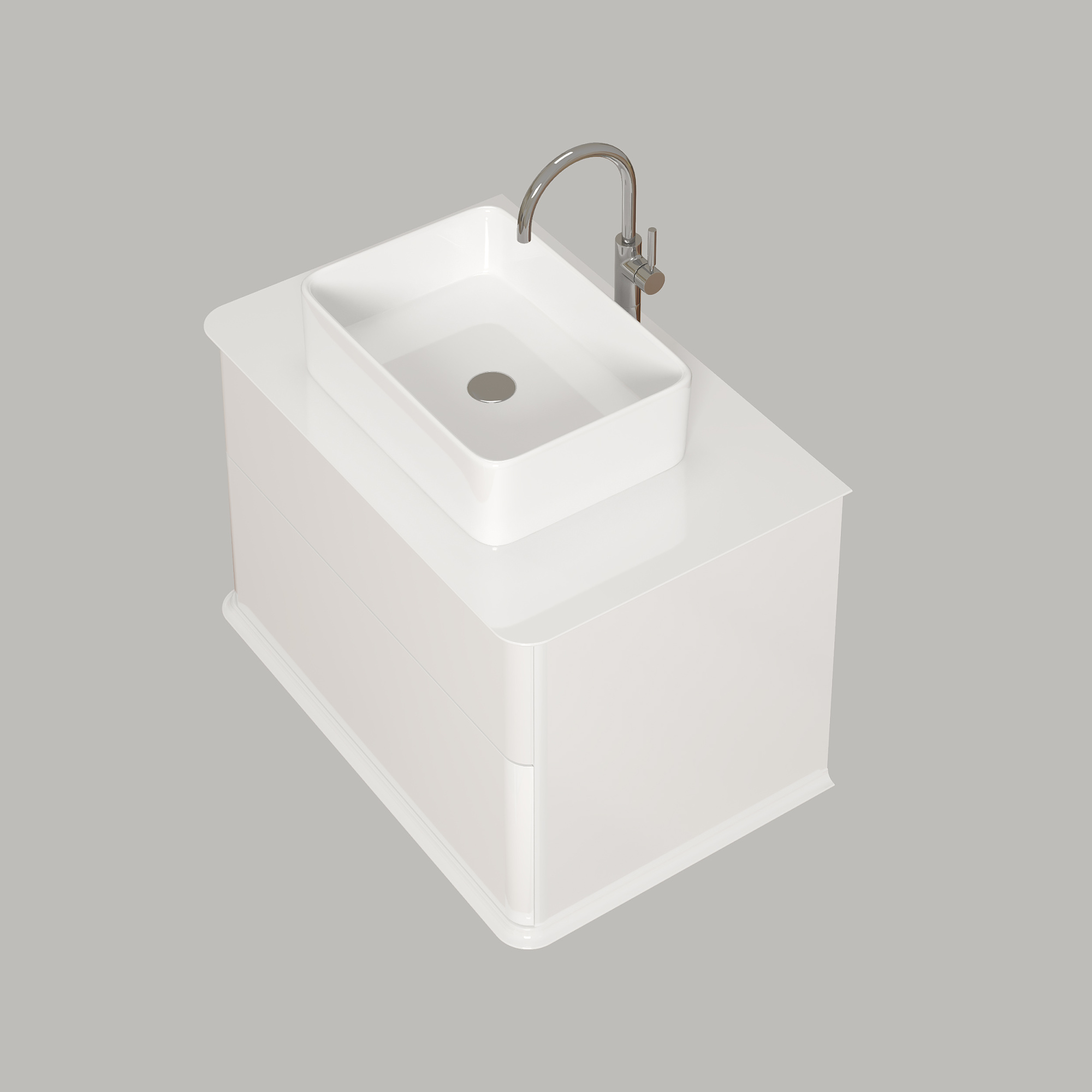 Тумба под раковину Creto Stella 80 см белый глянец, 16-CRE50/80/