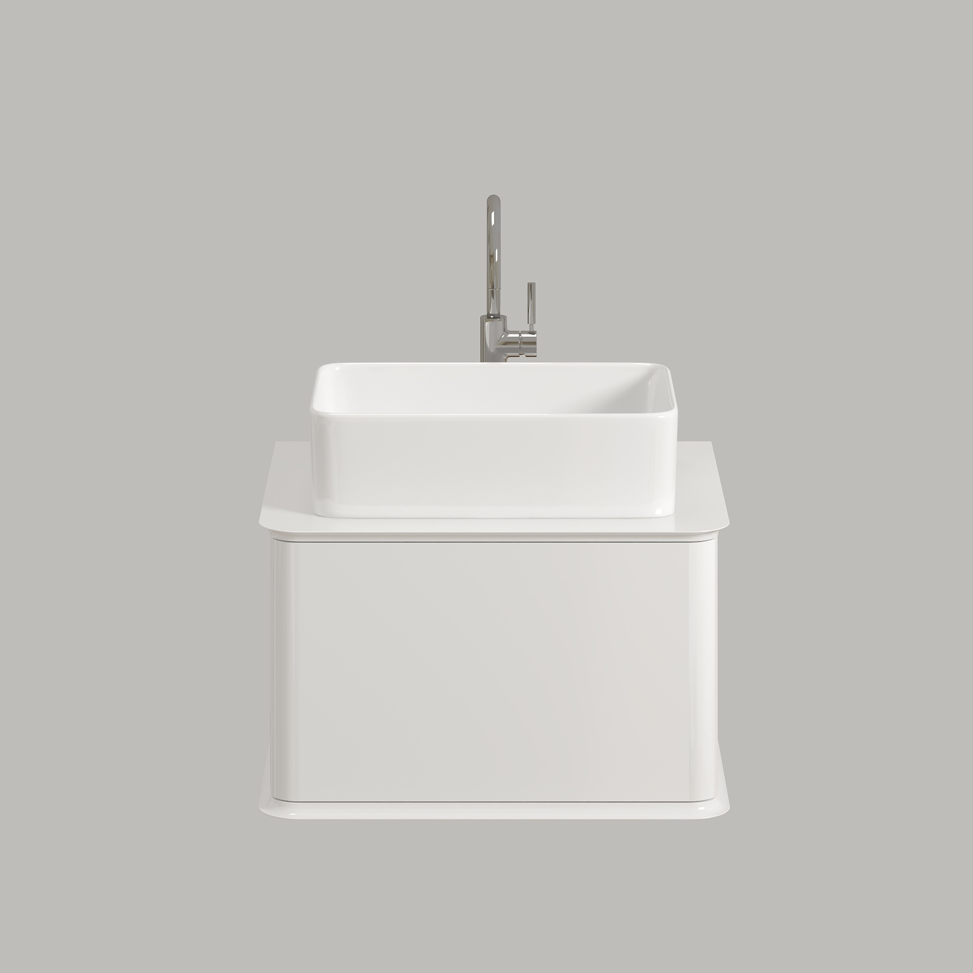 Тумба под раковину Creto Stella 60 см белый глянец, 16-CRE35/60/