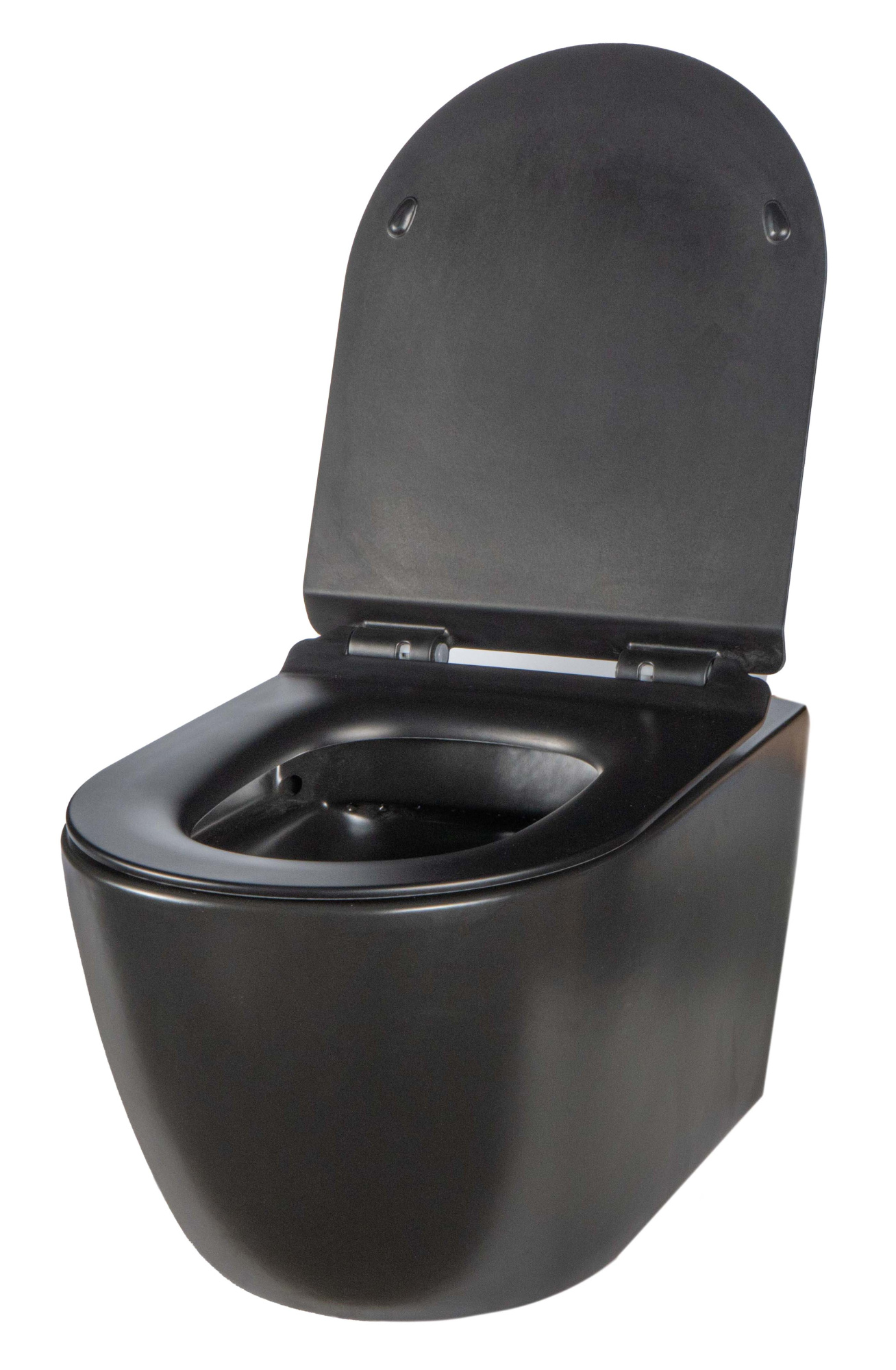 Унитаз подвесной безободковый Creto Logan L1 1001-002-L1BLMAT с крышкой-сиденьем микролифт, матовый черный