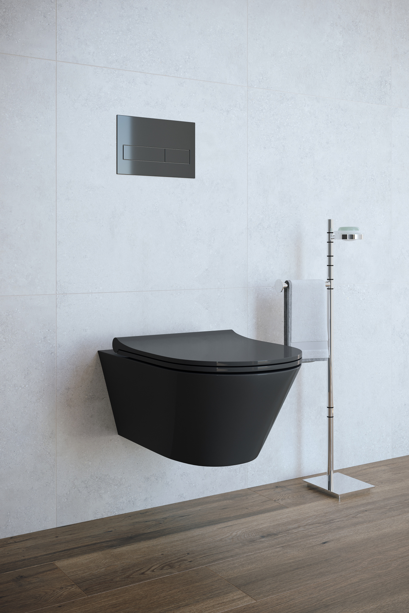 Унитаз подвесной безободковый Creto Logan L3 черный матовый 1003-002-L3BlMat