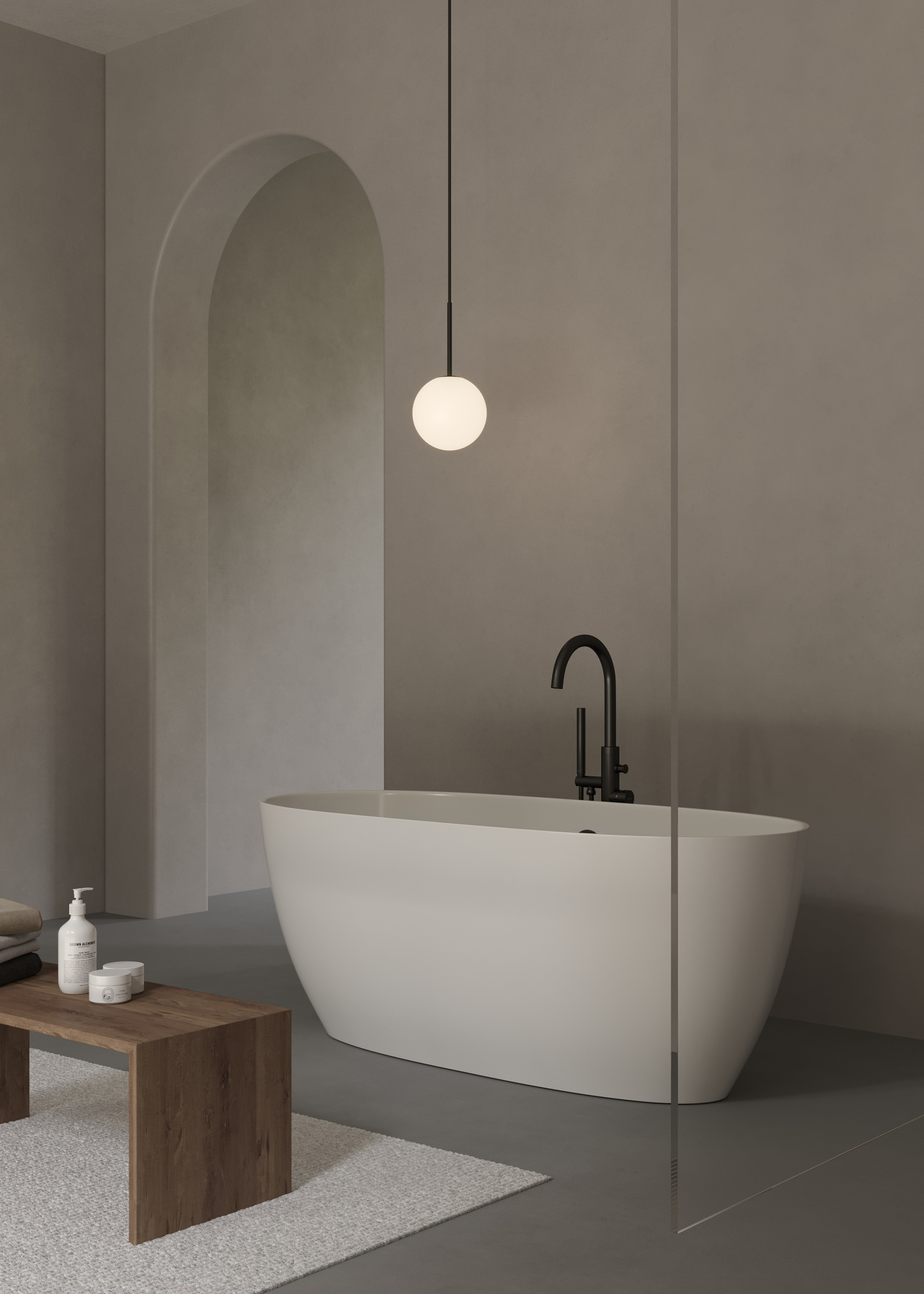 Ванна из литьевого мрамора 170х75 см Creto Arino CRARVN0011 глянцевая белая