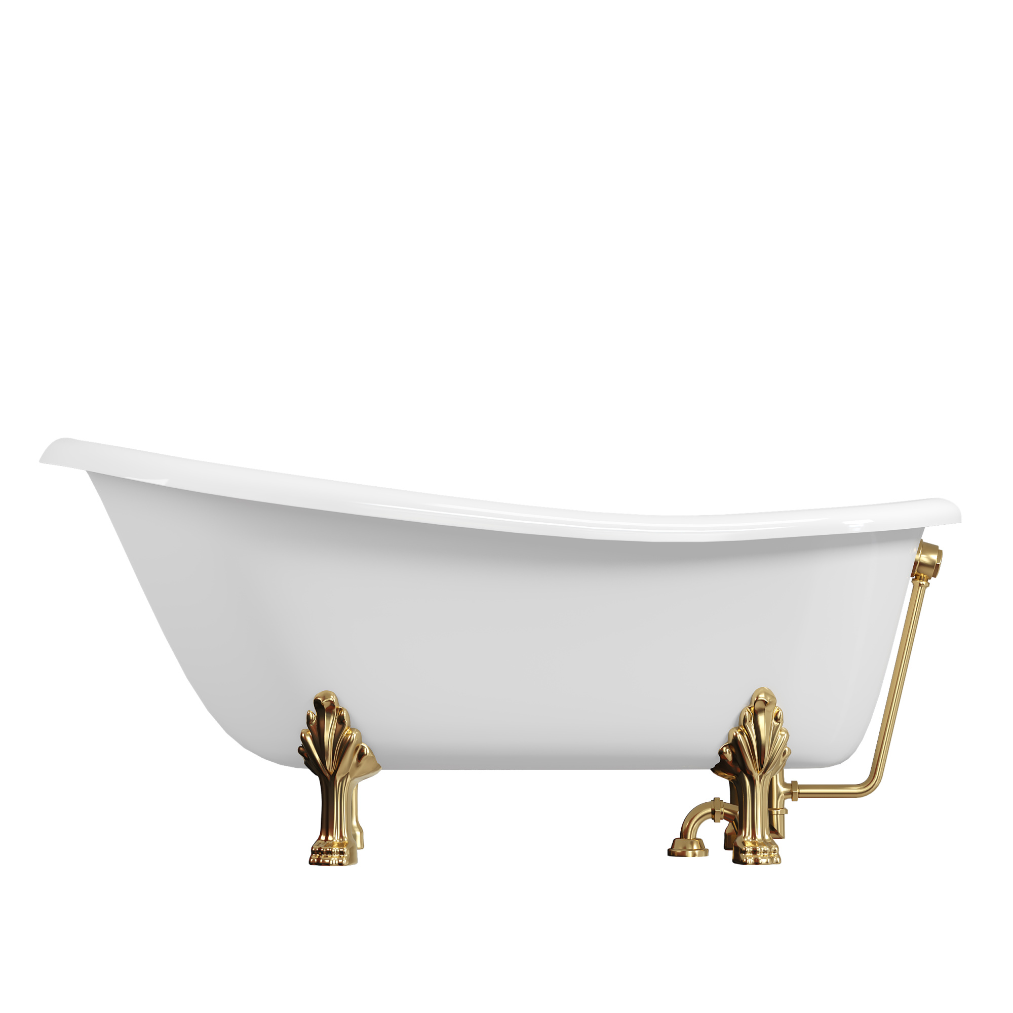 Ванна из литьевого мрамора 170х80 см Creto Corsica 24-1113 с золотыми ножками