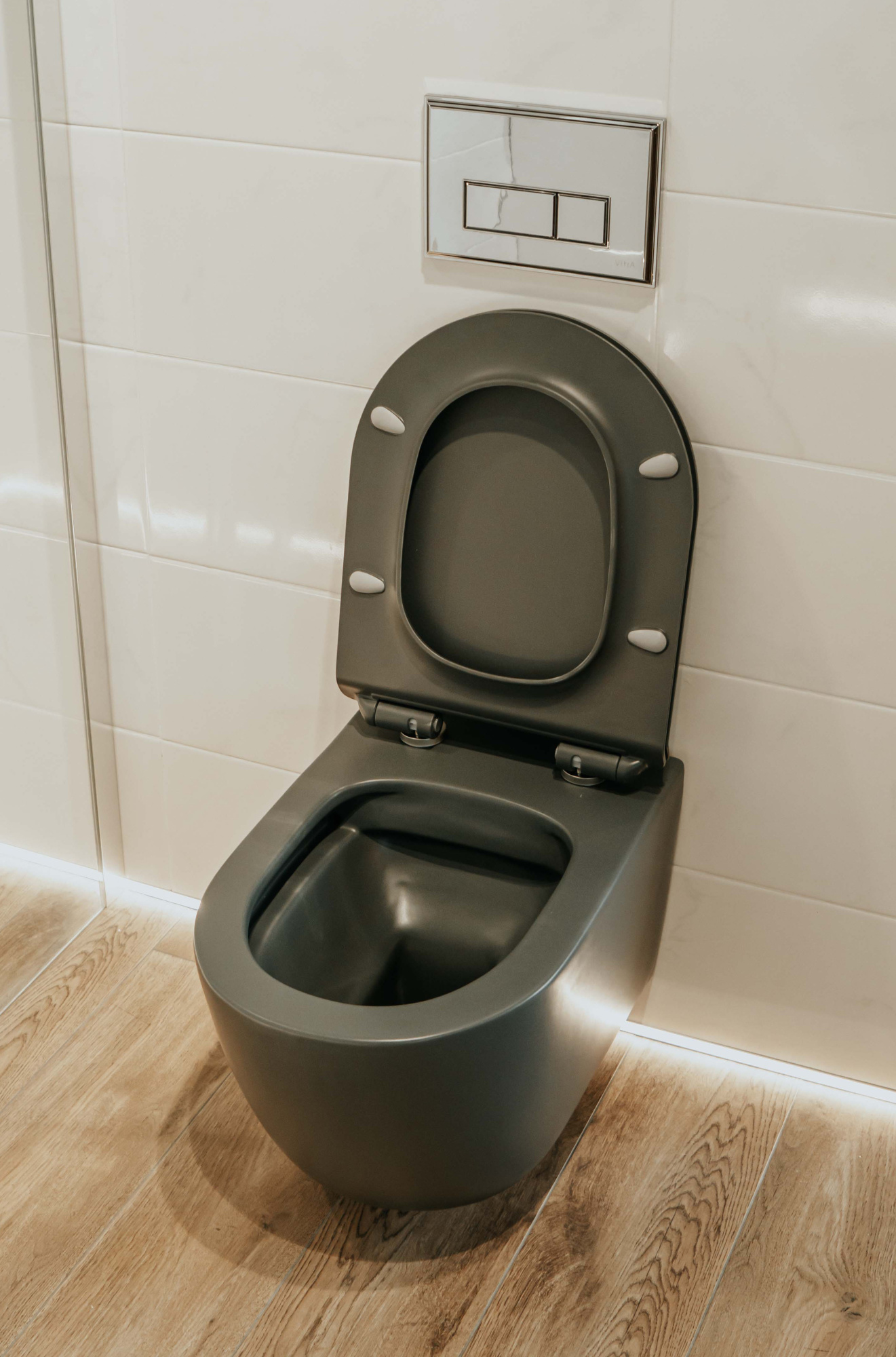 Унитаз подвесной безободковый Creto Logan L1 1001-003-L1GMAT с крышкой-сиденьем микролифт, матовый серый