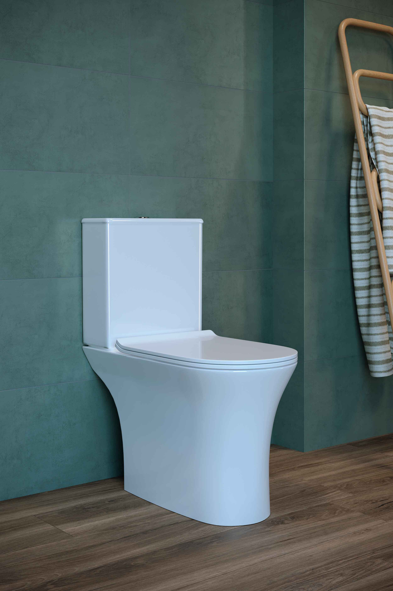 Унитаз-компакт безободковый Creto Cer C3 1003-002Cer-C3W с быстросъёмной крышкой-сиденьем микролифт Slim