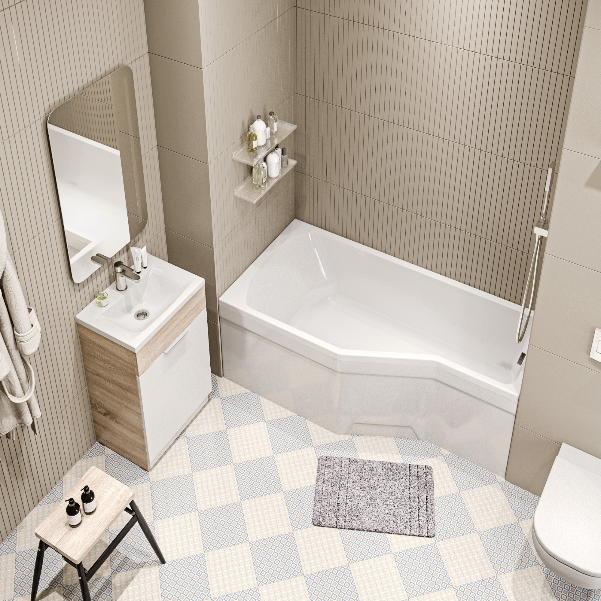 Акриловая ванна 150х75 см Creto Karmen 33-15075L белая