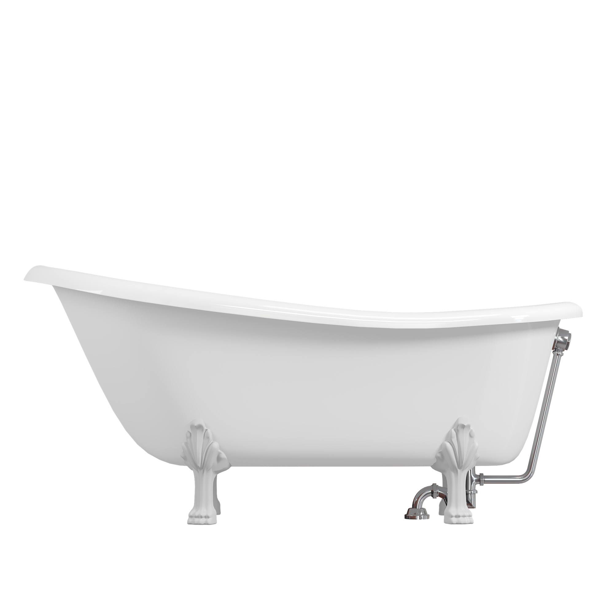 Ванна из литьевого мрамора 170х80 см Creto Corsica 24-1111 с белыми ножками