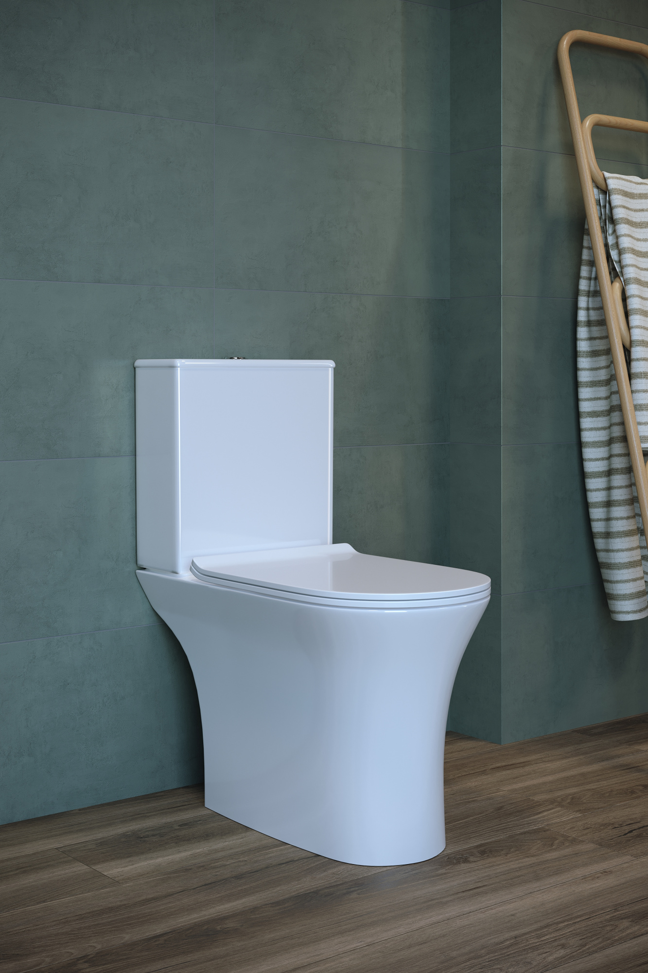 Унитаз-компакт безободковый Creto Cer C3 1003-002Cer-C3W с быстросъёмной крышкой-сиденьем микролифт Slim