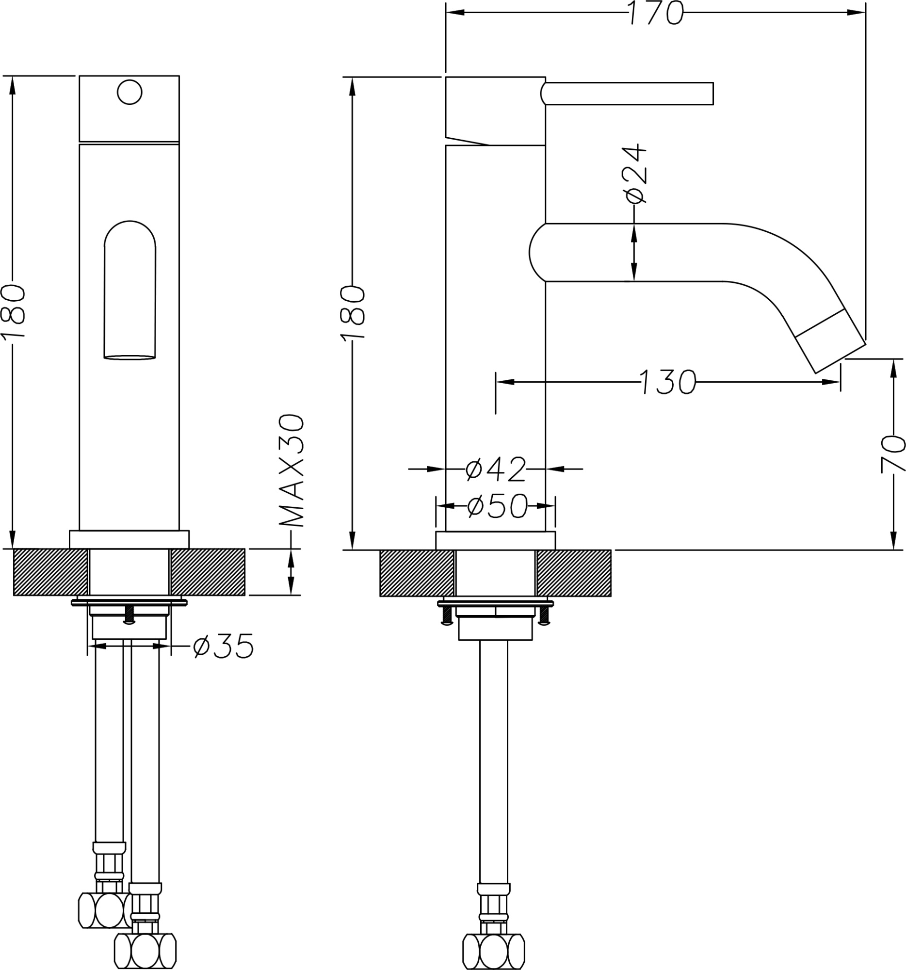 Смеситель для раковины Creto Element 2.0-BM-CR хром глянец