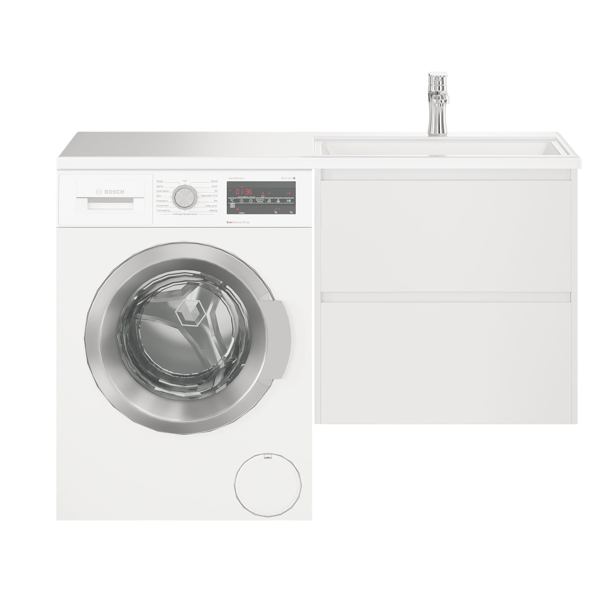 Тумба с раковиной подвесная  Creto Cafor White 130 правосторонняя