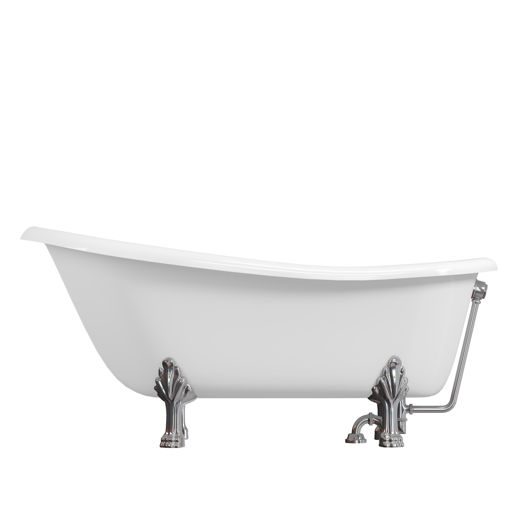 Ванна из литьевого мрамора 170х80 см Creto Corsica 24-1112 с хромированными ножками