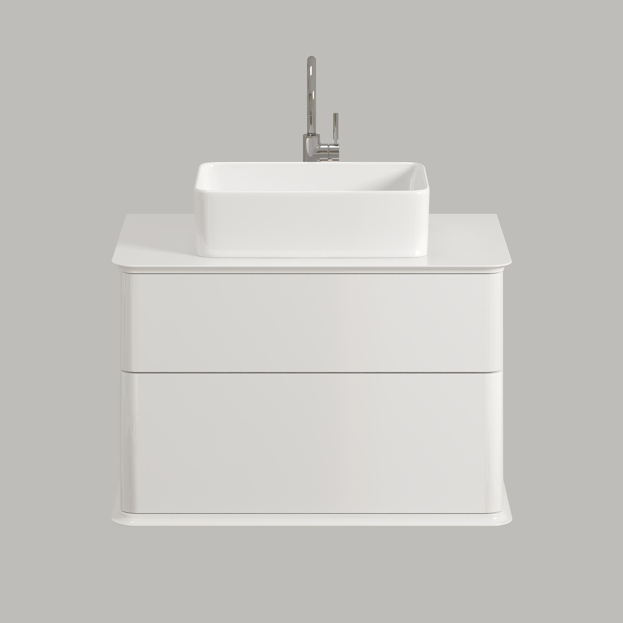 Тумба под раковину Creto Stella 80 см белый глянец, 16-CRE50/80/