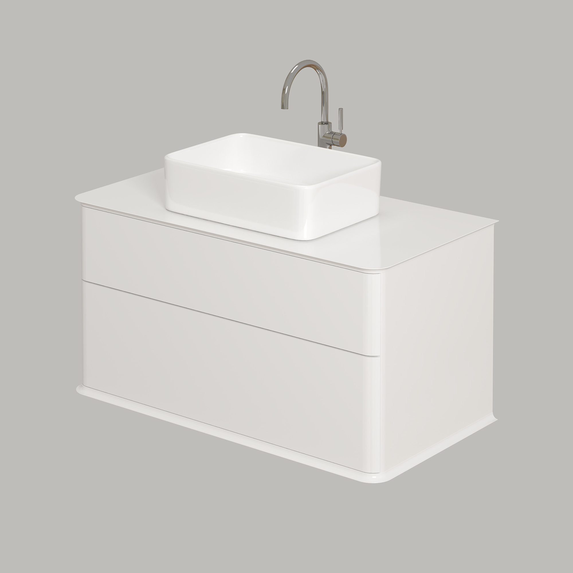 Тумба под раковину Creto Stella 100 см белый глянец, 16-CRE50/100/