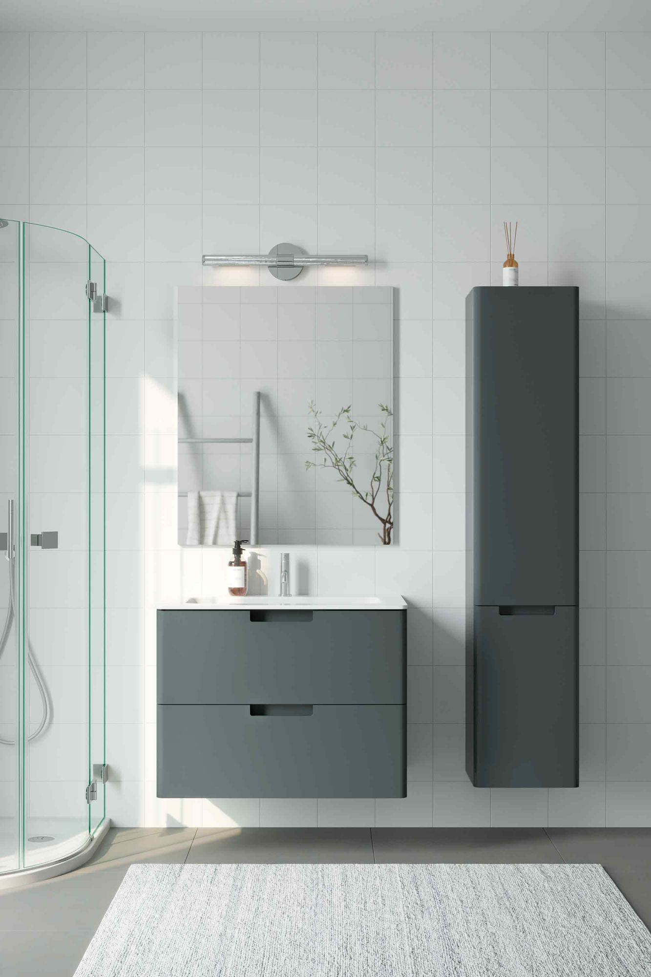 Тумба с раковиной Creto Bravo Gray 100 см